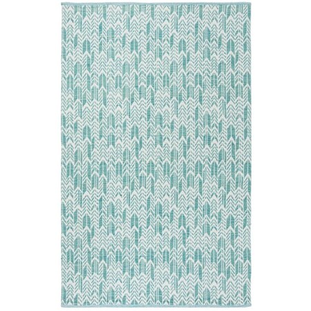 Safavieh 8 x 10 ft. Large Rectangle Montauk Hand Woven Rug, Aqua and Ivory MTK609H-8